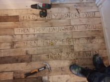 Hardwood, made from old pallets and emblazoned with beautiful words